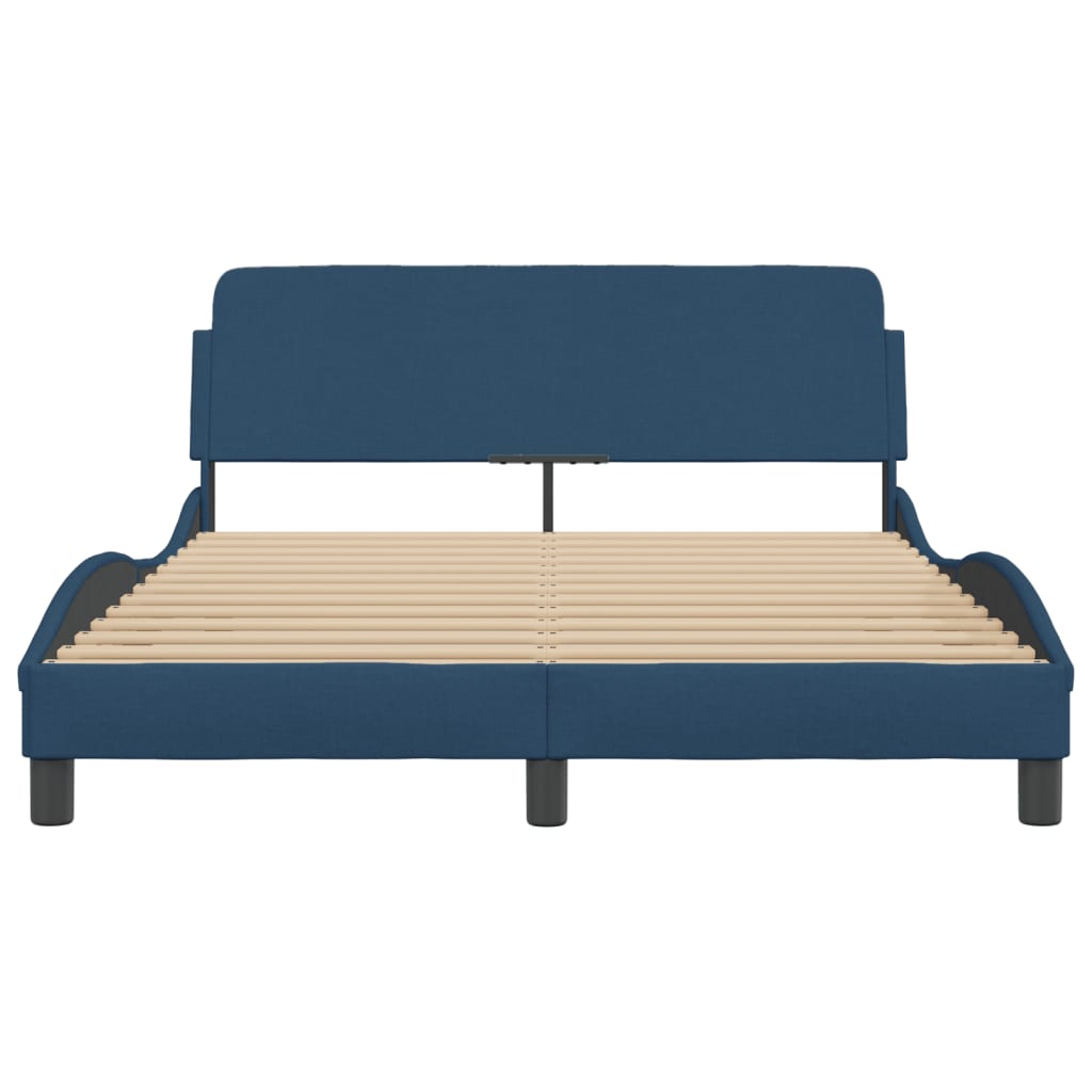 Bedframe met hoofdeinde "Dover" 140x200 cm stof blauw is nu te koop bij PeponiXL, paradijselijk wonen!