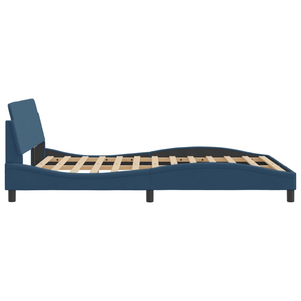 Bedframe met hoofdeinde "Dover" 140x200 cm stof blauw is nu te koop bij PeponiXL, paradijselijk wonen!