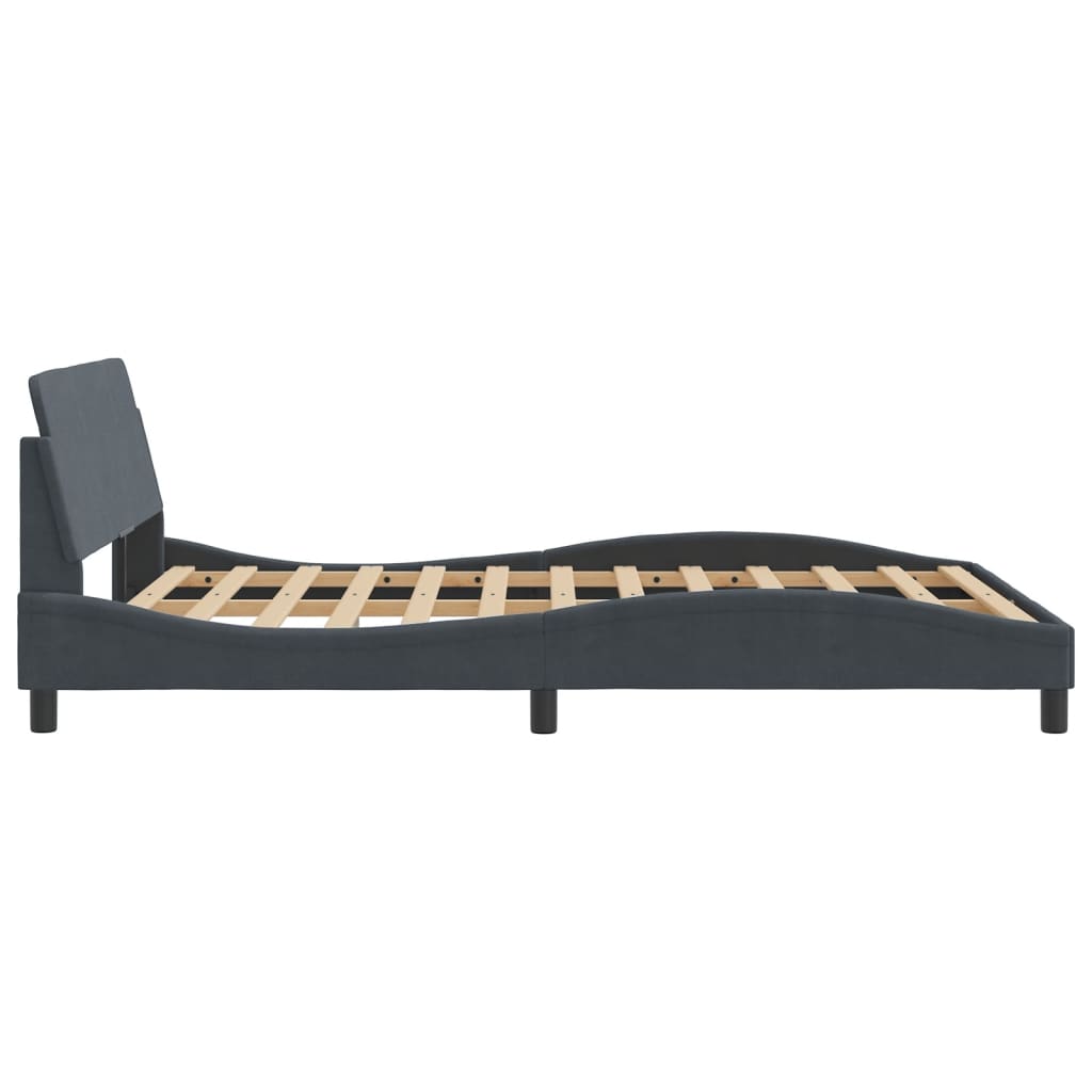 Bedframe "Dover" 140x200 cm fluweel donkergrijs is nu te koop bij PeponiXL, paradijselijk wonen!