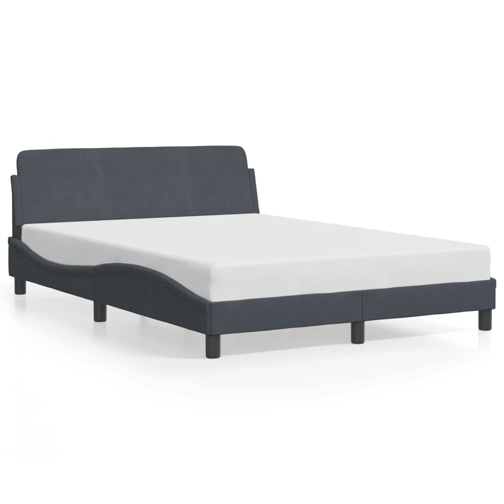 Bedframe "Dover" 140x200 cm fluweel donkergrijs is nu te koop bij PeponiXL, paradijselijk wonen!