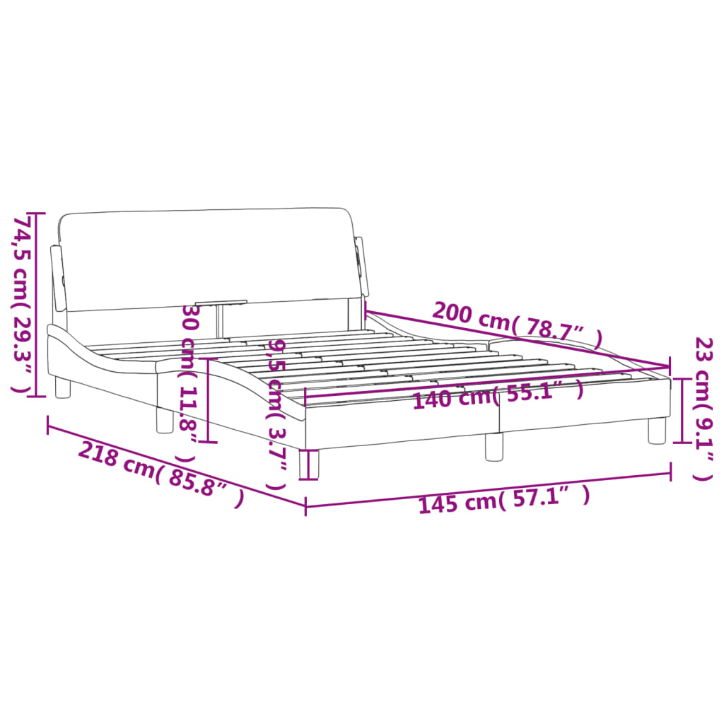 Bedframe "Dover" 140x200 cm fluweel donkergroen is nu te koop bij PeponiXL, paradijselijk wonen!