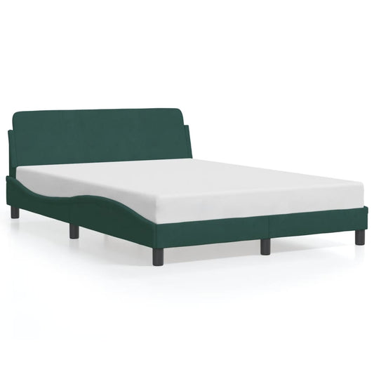 Bedframe "Dover" 140x200 cm fluweel donkergroen is nu te koop bij PeponiXL, paradijselijk wonen!
