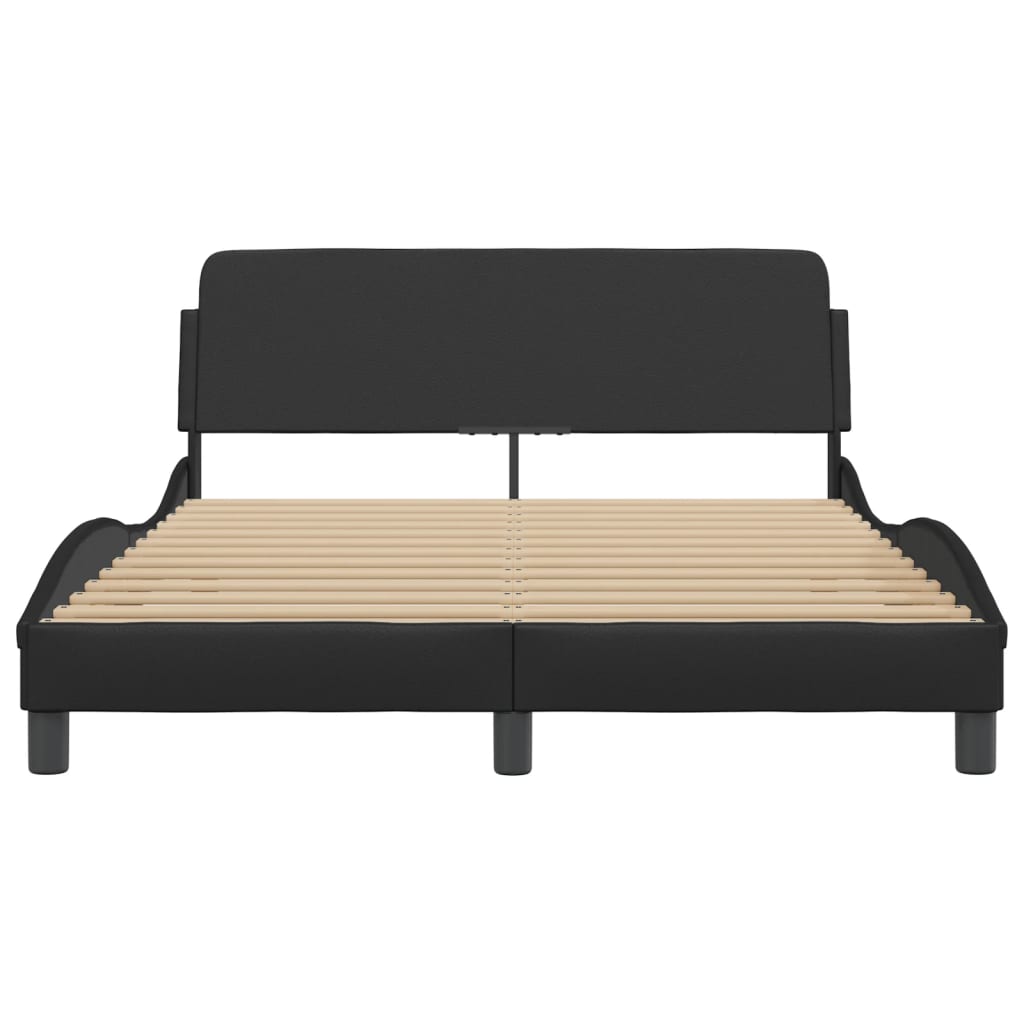 Bedframe "Dover" kunstleer zwart 140x200 cm is nu te koop bij PeponiXL, paradijselijk wonen!