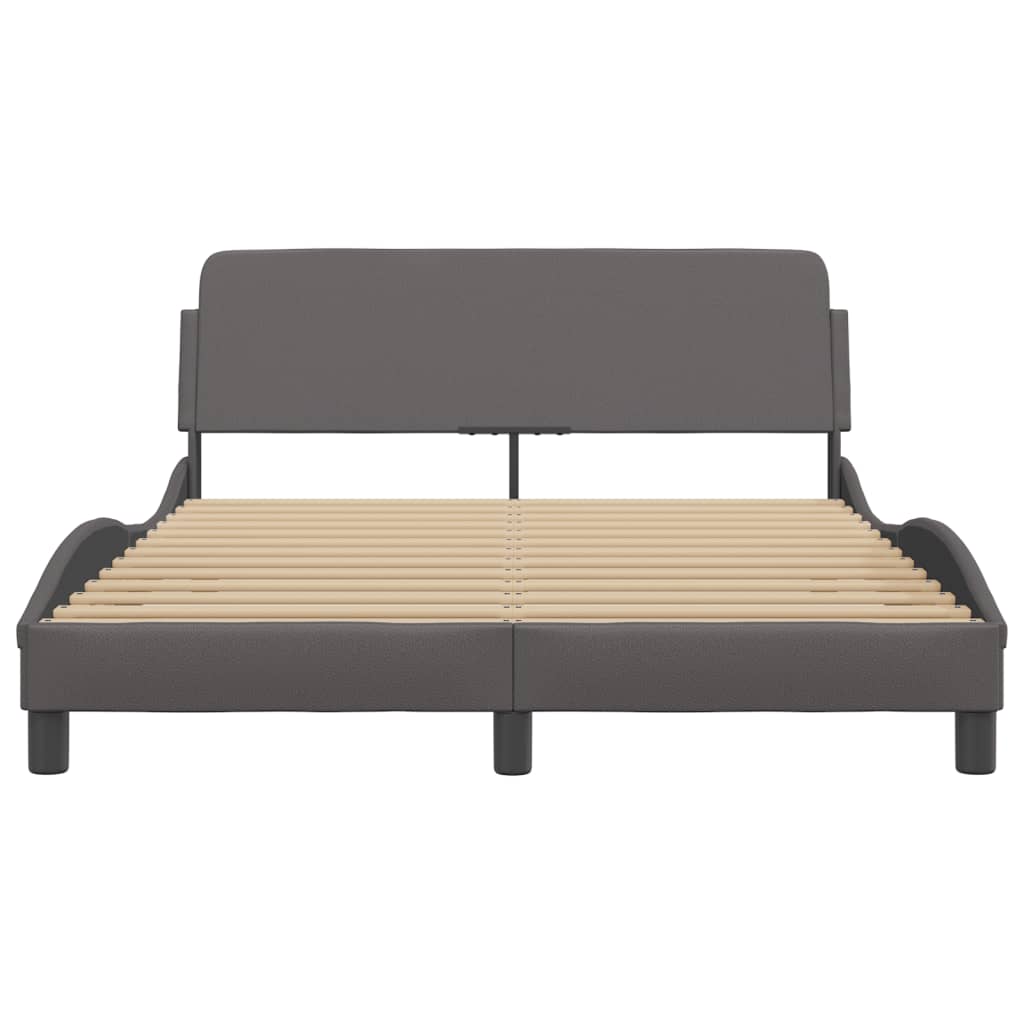 Bedframe "Dover" kunstleer grijs 140x200 cm is nu te koop bij PeponiXL, paradijselijk wonen!