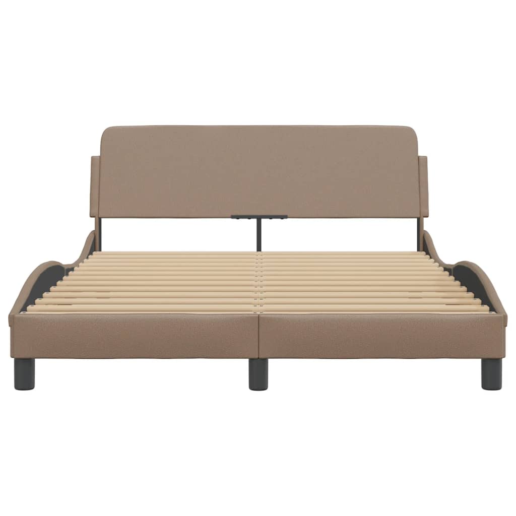 Bedframe "Dover" kunstleer cappuccinokleurig 140x200 cm is nu te koop bij PeponiXL, paradijselijk wonen!