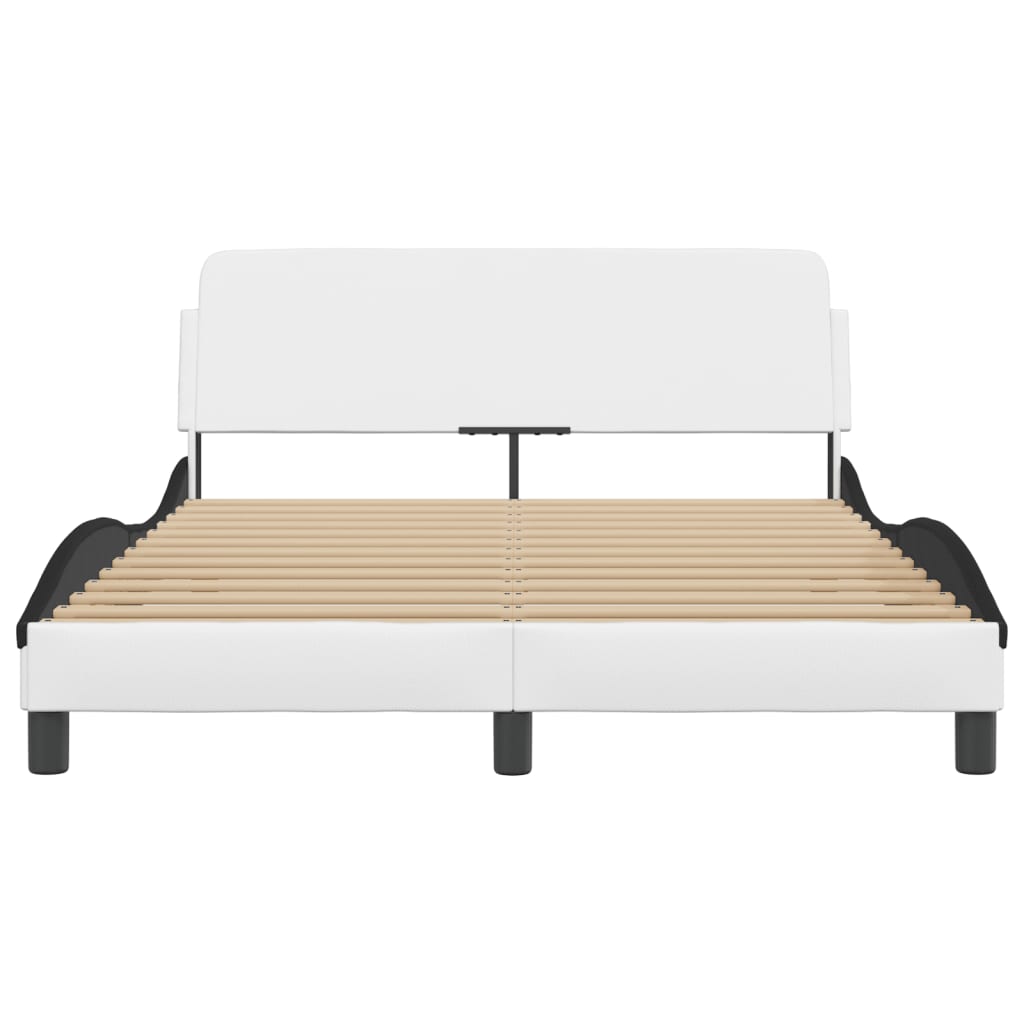 Bedframe "Dover" kunstleer zwart en wit 140x200 cm is nu te koop bij PeponiXL, paradijselijk wonen!