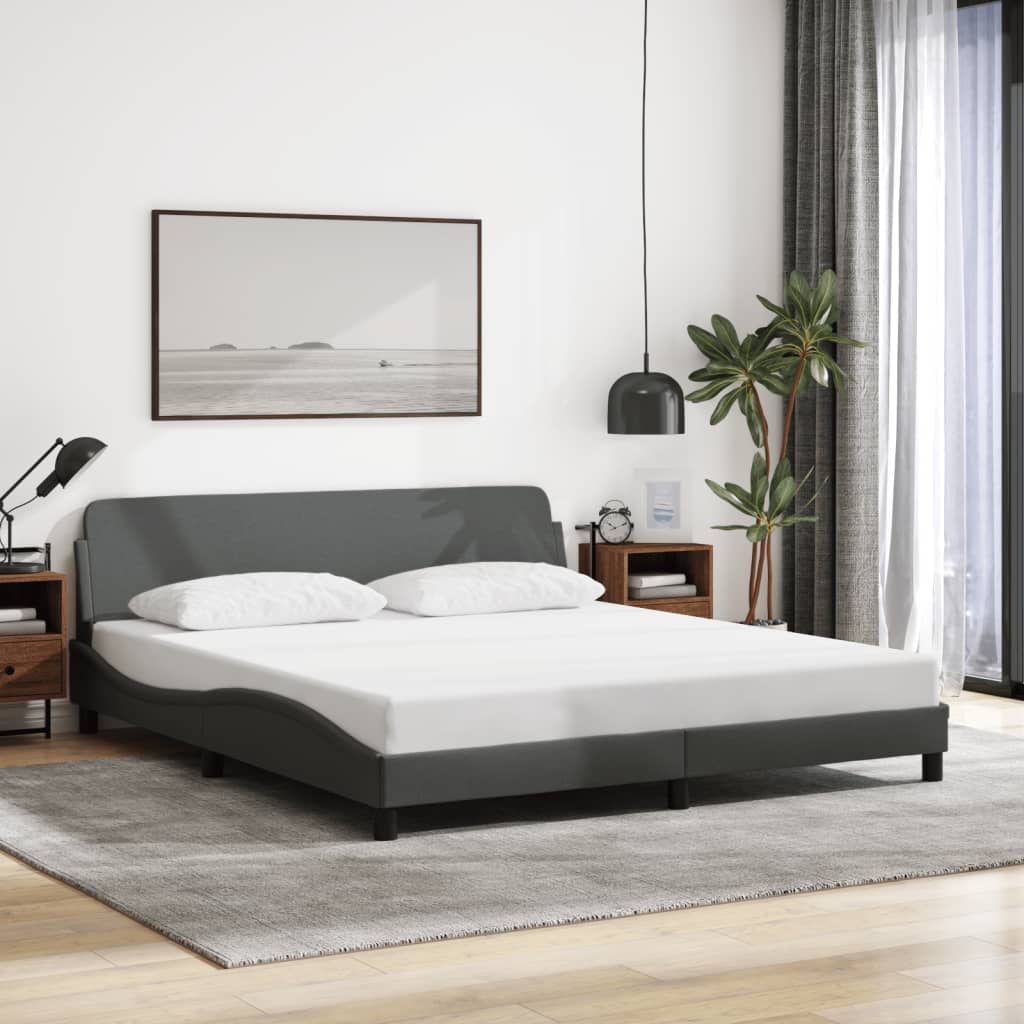 Bedframe "Dover" stof donkergrijs 160x200 cm is nu te koop bij PeponiXL, paradijselijk wonen!