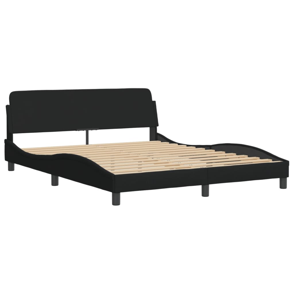 Bedframe "Dover" stof zwart 160x200 cm is nu te koop bij PeponiXL, paradijselijk wonen!