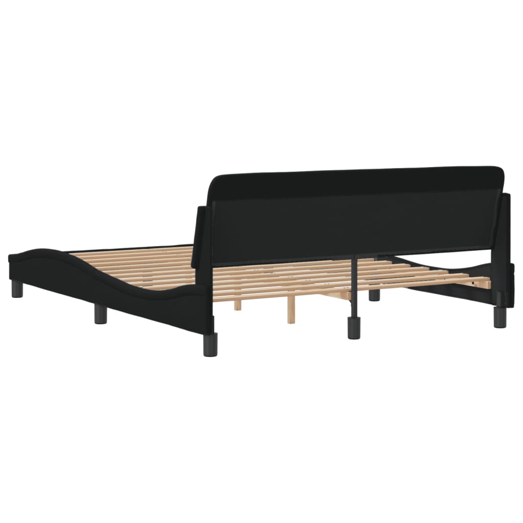 Bedframe "Dover" stof zwart 160x200 cm is nu te koop bij PeponiXL, paradijselijk wonen!