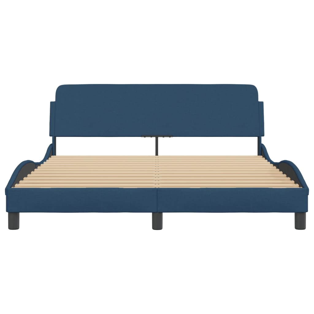 Bedframe met hoofdeinde "Dover" 160x200 cm stof blauw is nu te koop bij PeponiXL, paradijselijk wonen!