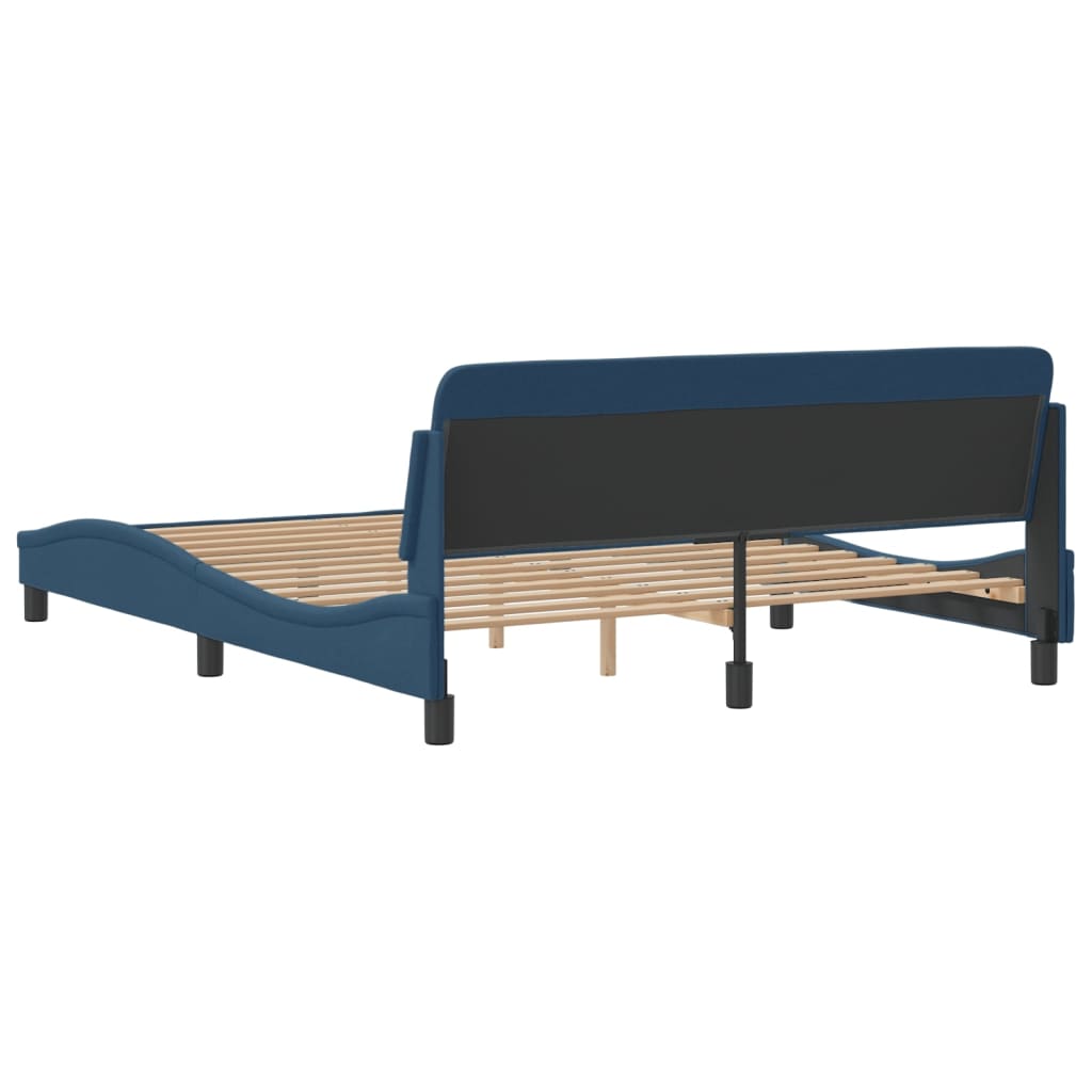 Bedframe met hoofdeinde "Dover" 160x200 cm stof blauw is nu te koop bij PeponiXL, paradijselijk wonen!