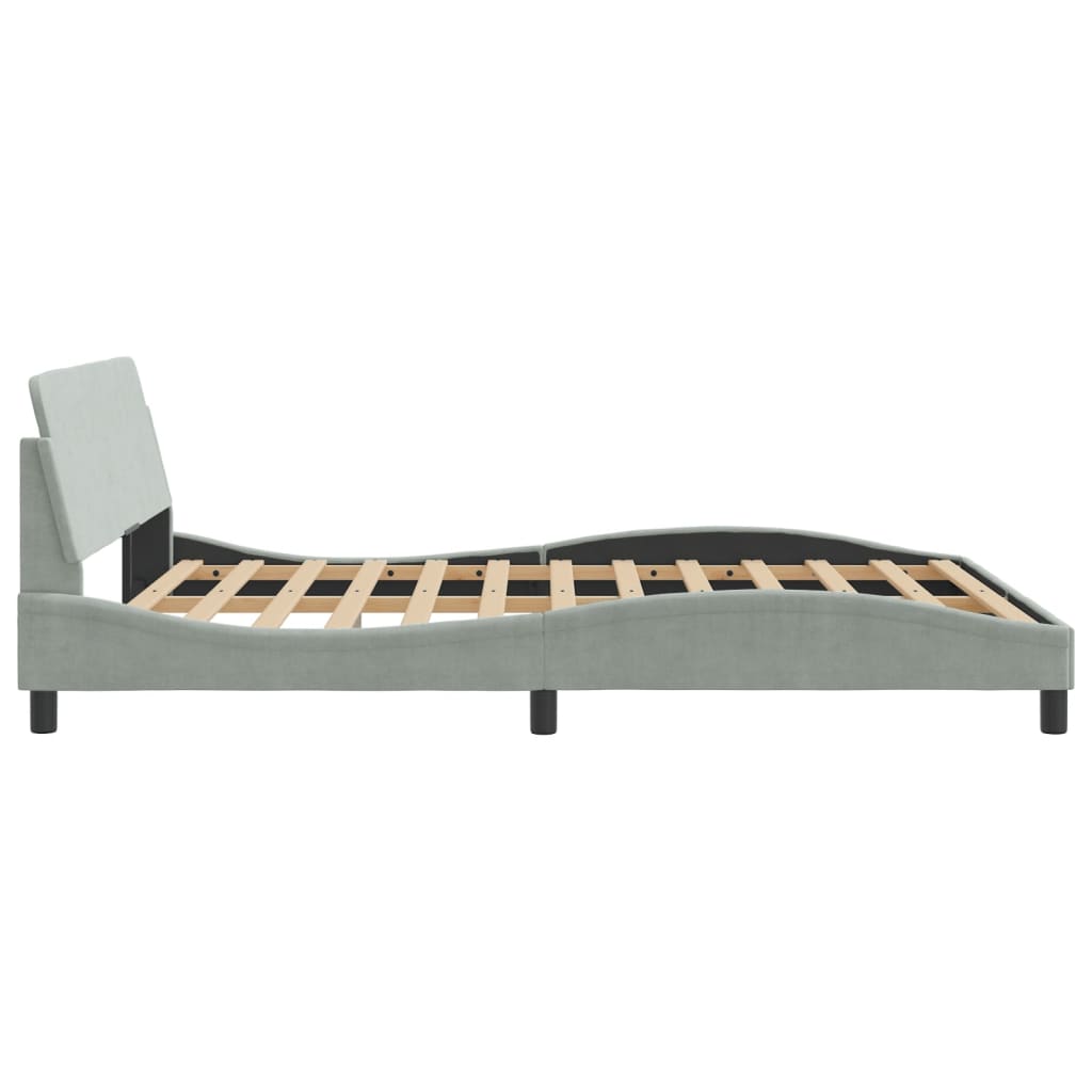 Bedframe "Dover" 160x200 cm fluweel lichtgrijs is nu te koop bij PeponiXL, paradijselijk wonen!