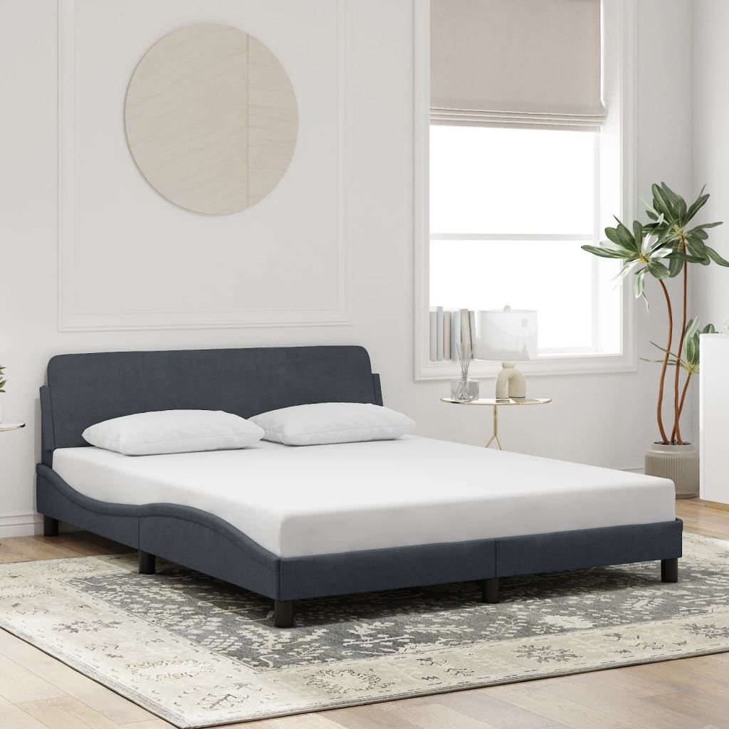 Bedframe "Dover" 160x200 cm fluweel donkergrijs is nu te koop bij PeponiXL, paradijselijk wonen!
