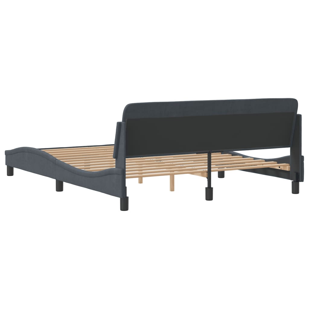 Bedframe "Dover" 160x200 cm fluweel donkergrijs is nu te koop bij PeponiXL, paradijselijk wonen!