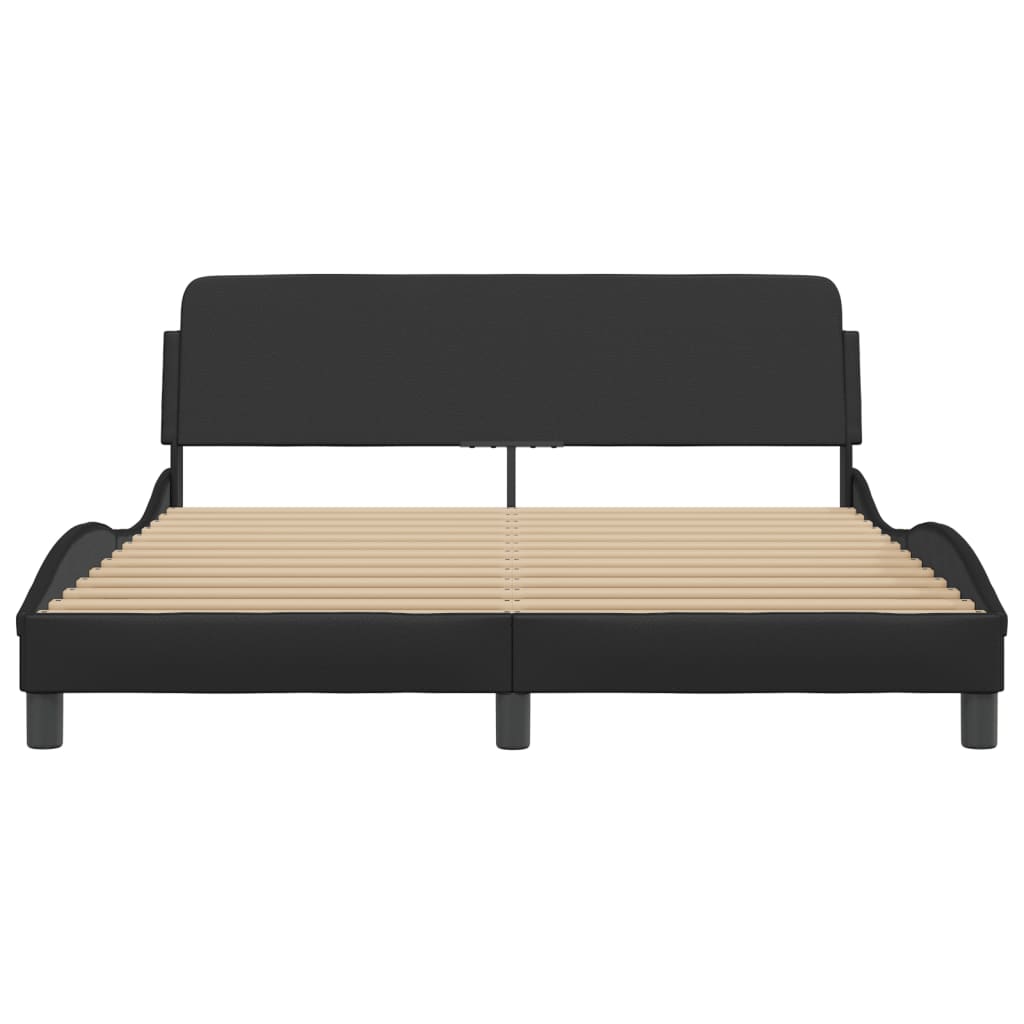 Bedframe "Dover" kunstleer zwart 160x200 cm is nu te koop bij PeponiXL, paradijselijk wonen!