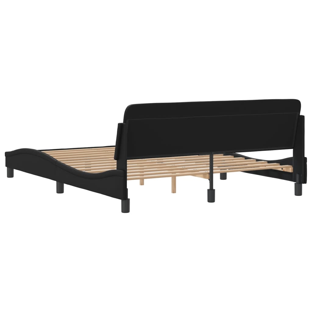 Bedframe "Dover" kunstleer zwart 160x200 cm is nu te koop bij PeponiXL, paradijselijk wonen!