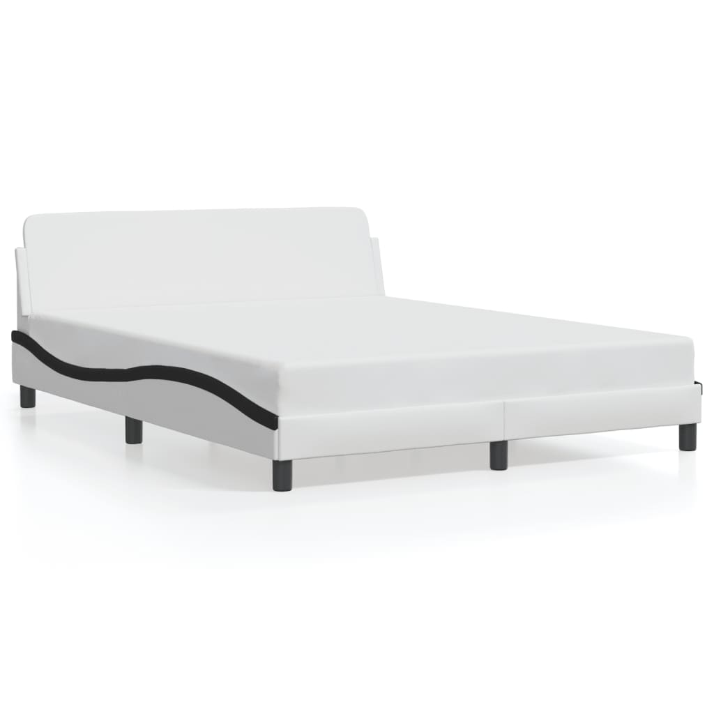 Bedframe "Dover" kunstleer zwart en wit 160x200 cm is nu te koop bij PeponiXL, paradijselijk wonen!