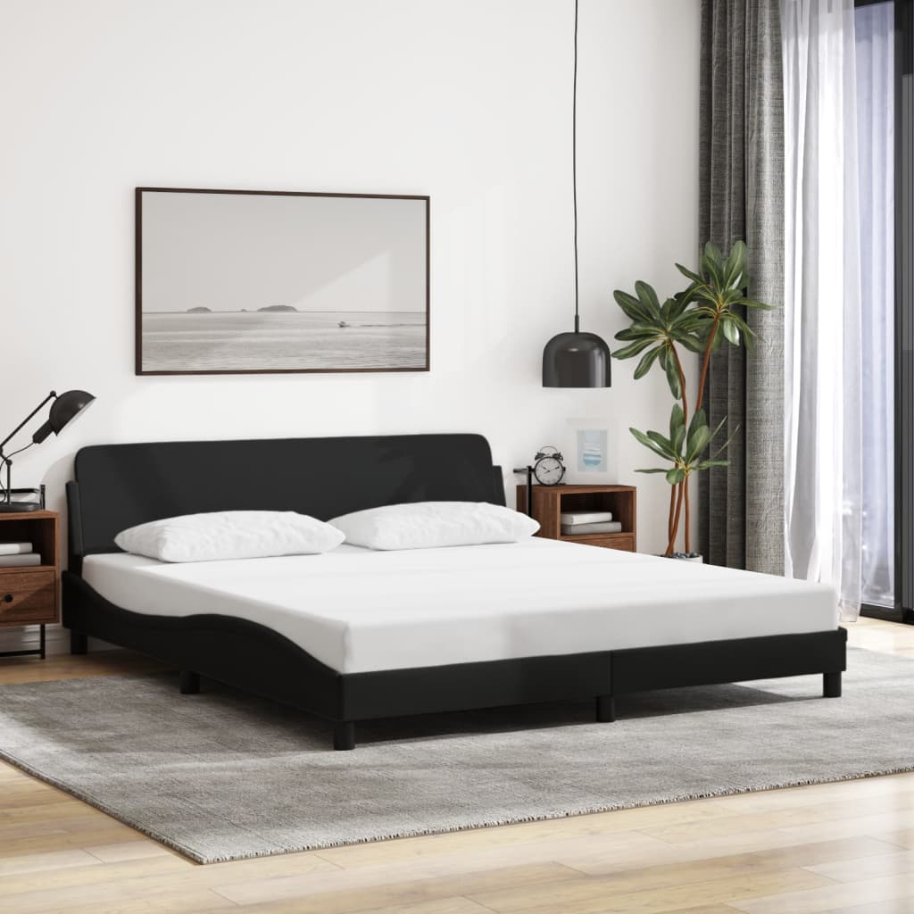 Bedframe "Dover" stof zwart 180x200 cm is nu te koop bij PeponiXL, paradijselijk wonen!