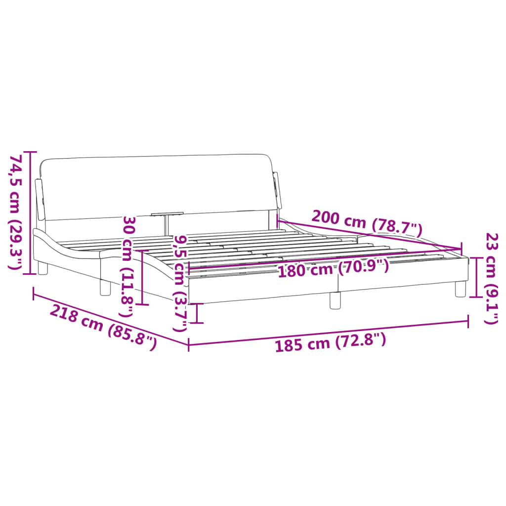 Bedframe "Dover" stof crèmekleurig 180x200 cm is nu te koop bij PeponiXL, paradijselijk wonen!