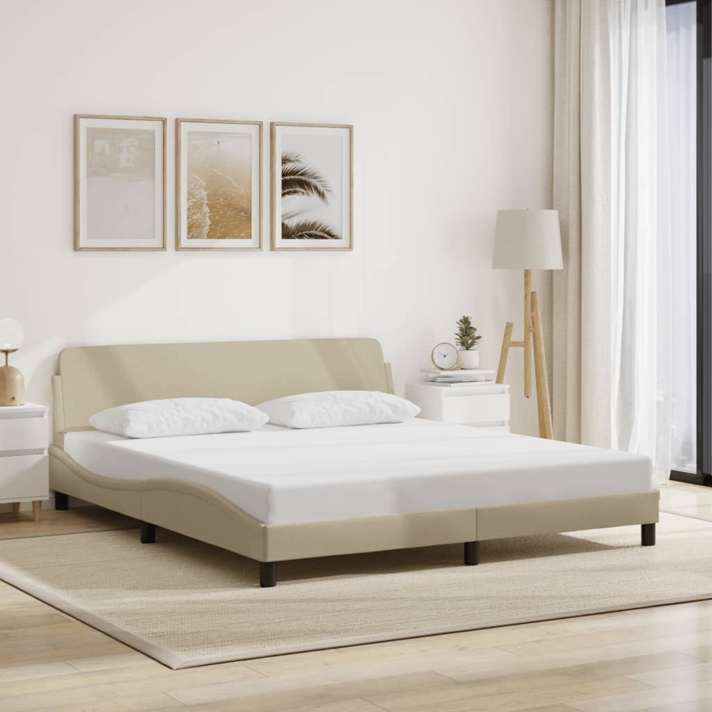 Bedframe "Dover" stof crèmekleurig 180x200 cm is nu te koop bij PeponiXL, paradijselijk wonen!