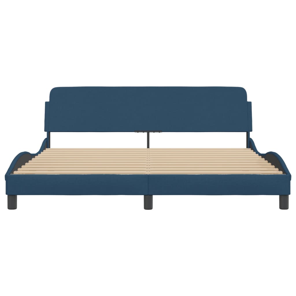 Bedframe met hoofdeinde "Dover" 180x200 cm stof blauw is nu te koop bij PeponiXL, paradijselijk wonen!