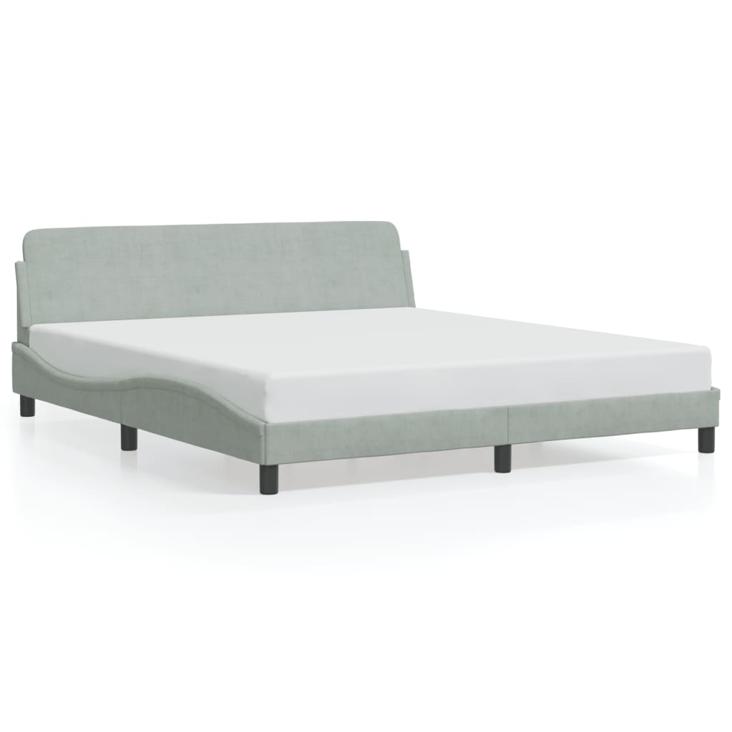 Bedframe "Dover" 180x200 cm fluweel lichtgrijs is nu te koop bij PeponiXL, paradijselijk wonen!