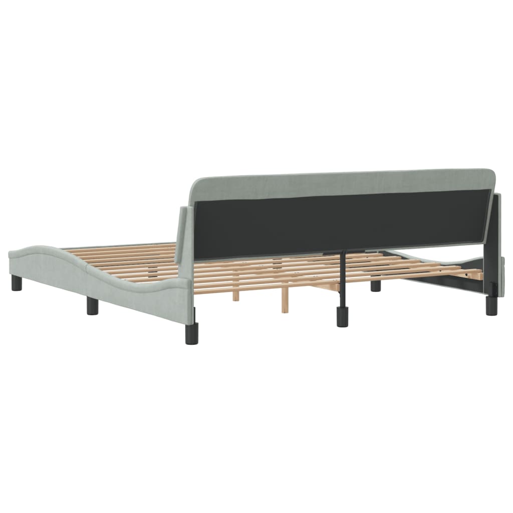 Bedframe "Dover" 180x200 cm fluweel lichtgrijs is nu te koop bij PeponiXL, paradijselijk wonen!