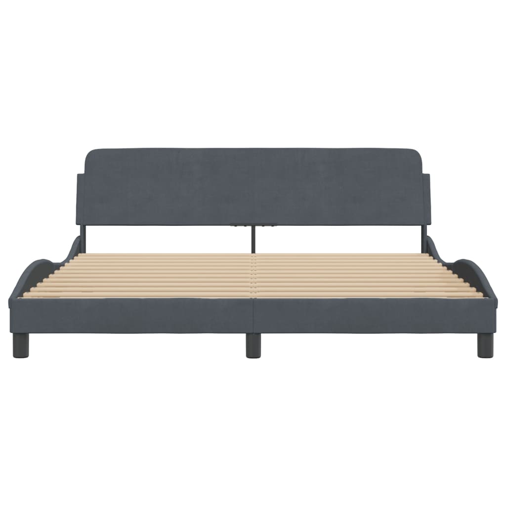Bedframe "Dover" 180x200 cm fluweel donkergrijs is nu te koop bij PeponiXL, paradijselijk wonen!