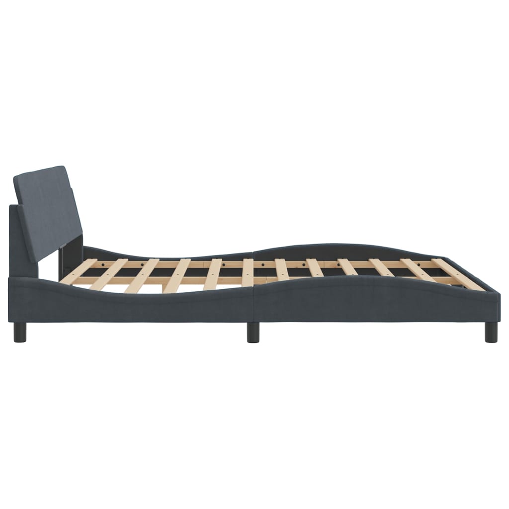Bedframe "Dover" 180x200 cm fluweel donkergrijs is nu te koop bij PeponiXL, paradijselijk wonen!
