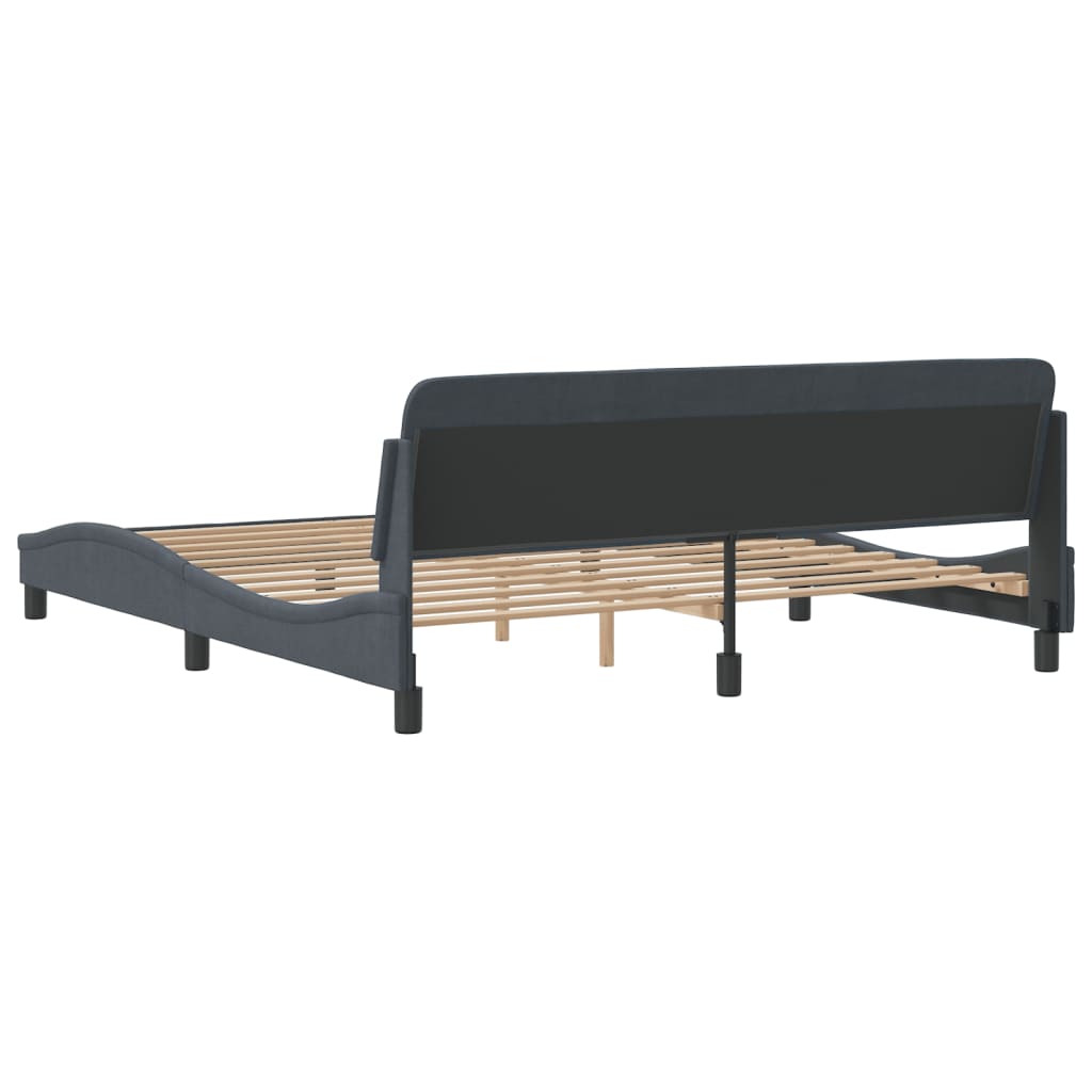 Bedframe "Dover" 180x200 cm fluweel donkergrijs is nu te koop bij PeponiXL, paradijselijk wonen!