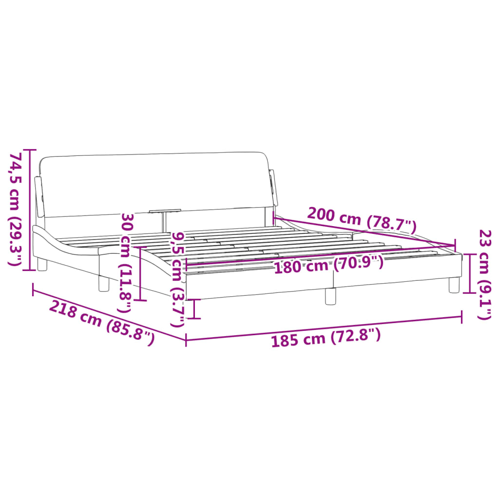 Bedframe "Dover" 180x200 cm fluweel donkergrijs is nu te koop bij PeponiXL, paradijselijk wonen!
