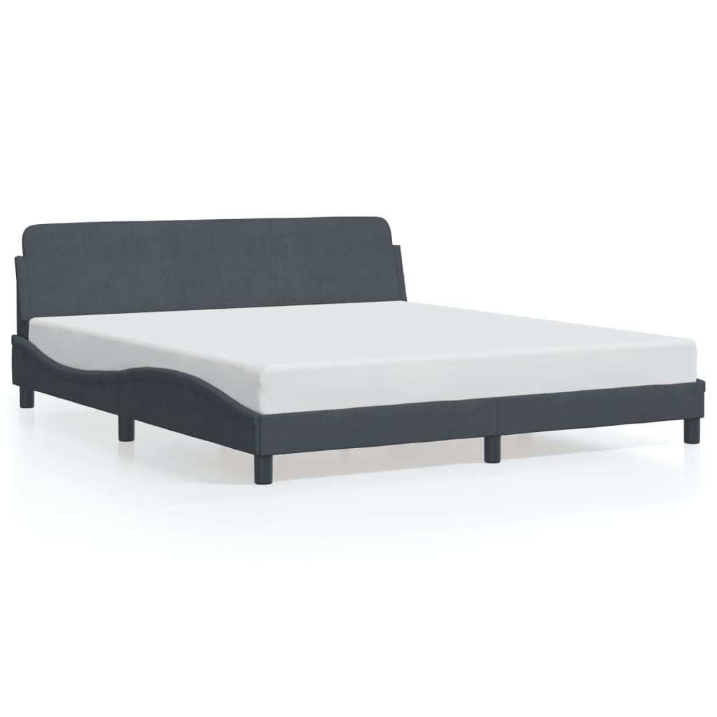 Bedframe "Dover" 180x200 cm fluweel donkergrijs is nu te koop bij PeponiXL, paradijselijk wonen!
