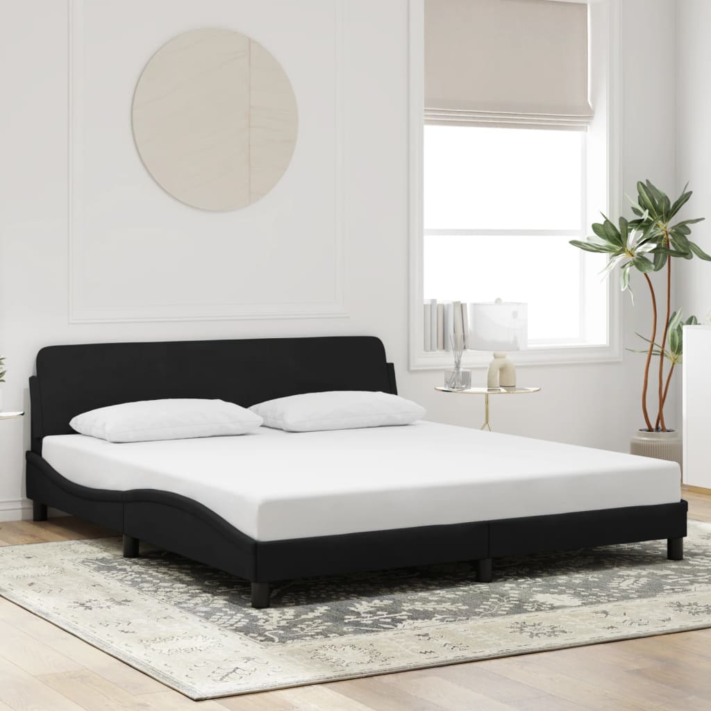 Bedframe "Dover" 180x200 cm fluweel zwart is nu te koop bij PeponiXL, paradijselijk wonen!