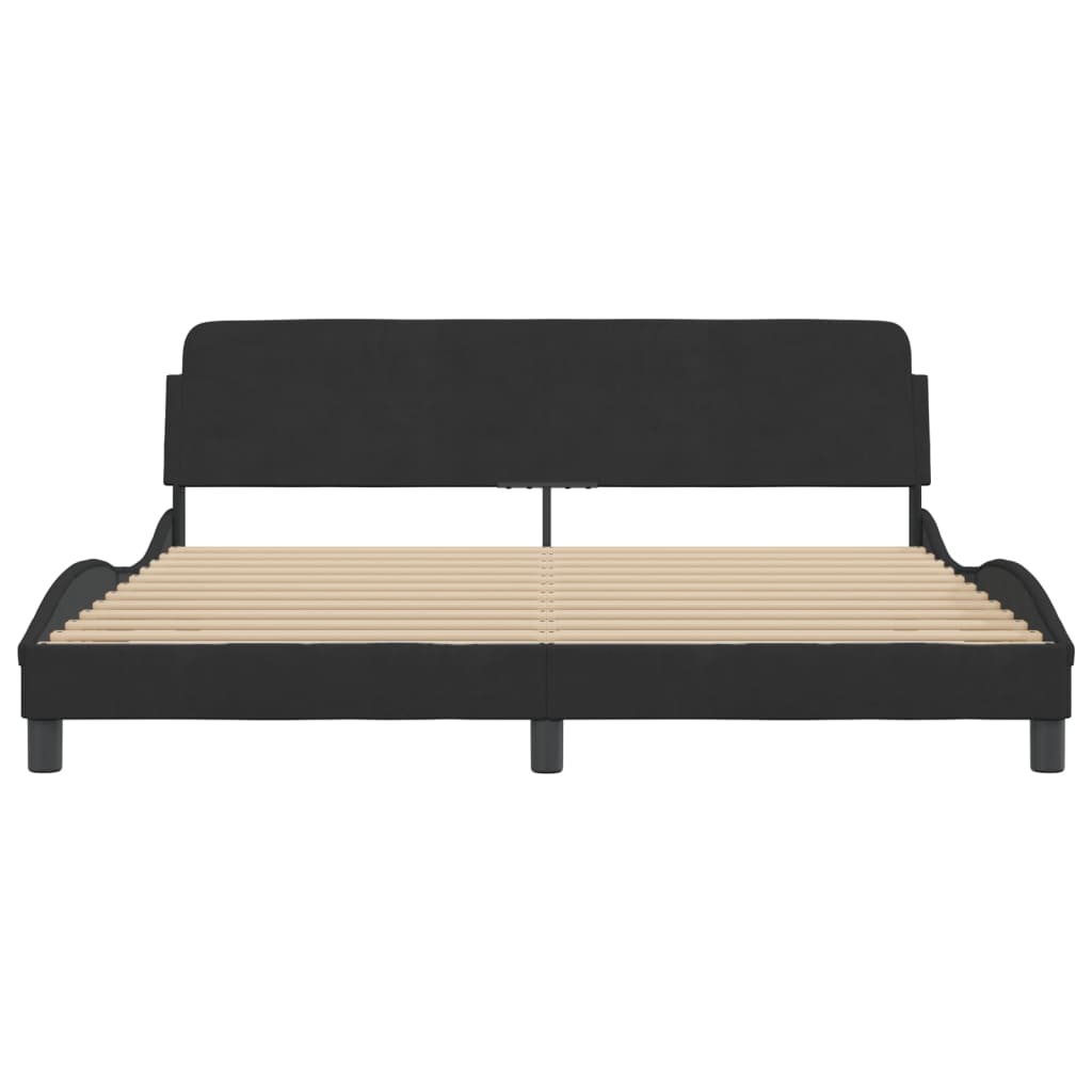Bedframe "Dover" 180x200 cm fluweel zwart is nu te koop bij PeponiXL, paradijselijk wonen!