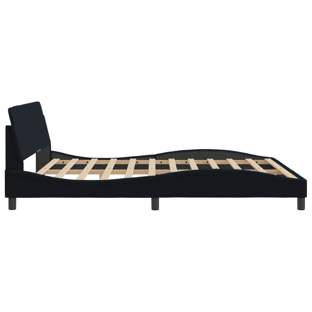 Bedframe "Dover" 180x200 cm fluweel zwart is nu te koop bij PeponiXL, paradijselijk wonen!