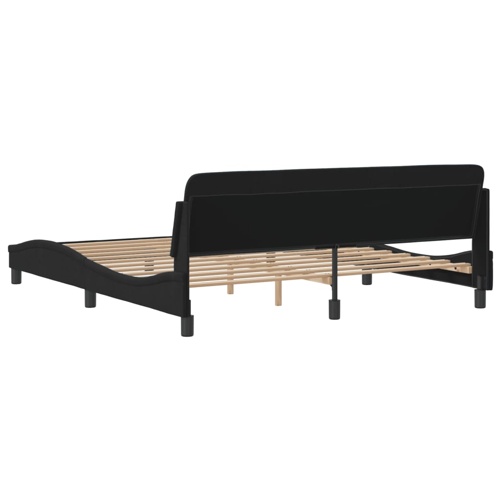 Bedframe "Dover" 180x200 cm fluweel zwart is nu te koop bij PeponiXL, paradijselijk wonen!