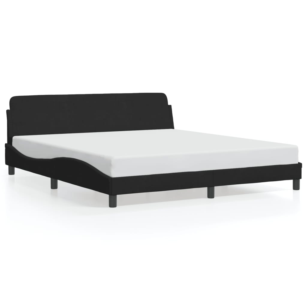 Bedframe "Dover" 180x200 cm fluweel zwart is nu te koop bij PeponiXL, paradijselijk wonen!