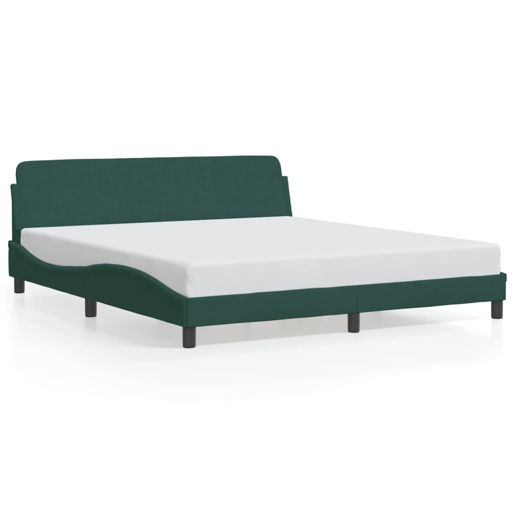 Bedframe "Dover" 180x200 cm fluweel donkergroen is nu te koop bij PeponiXL, paradijselijk wonen!