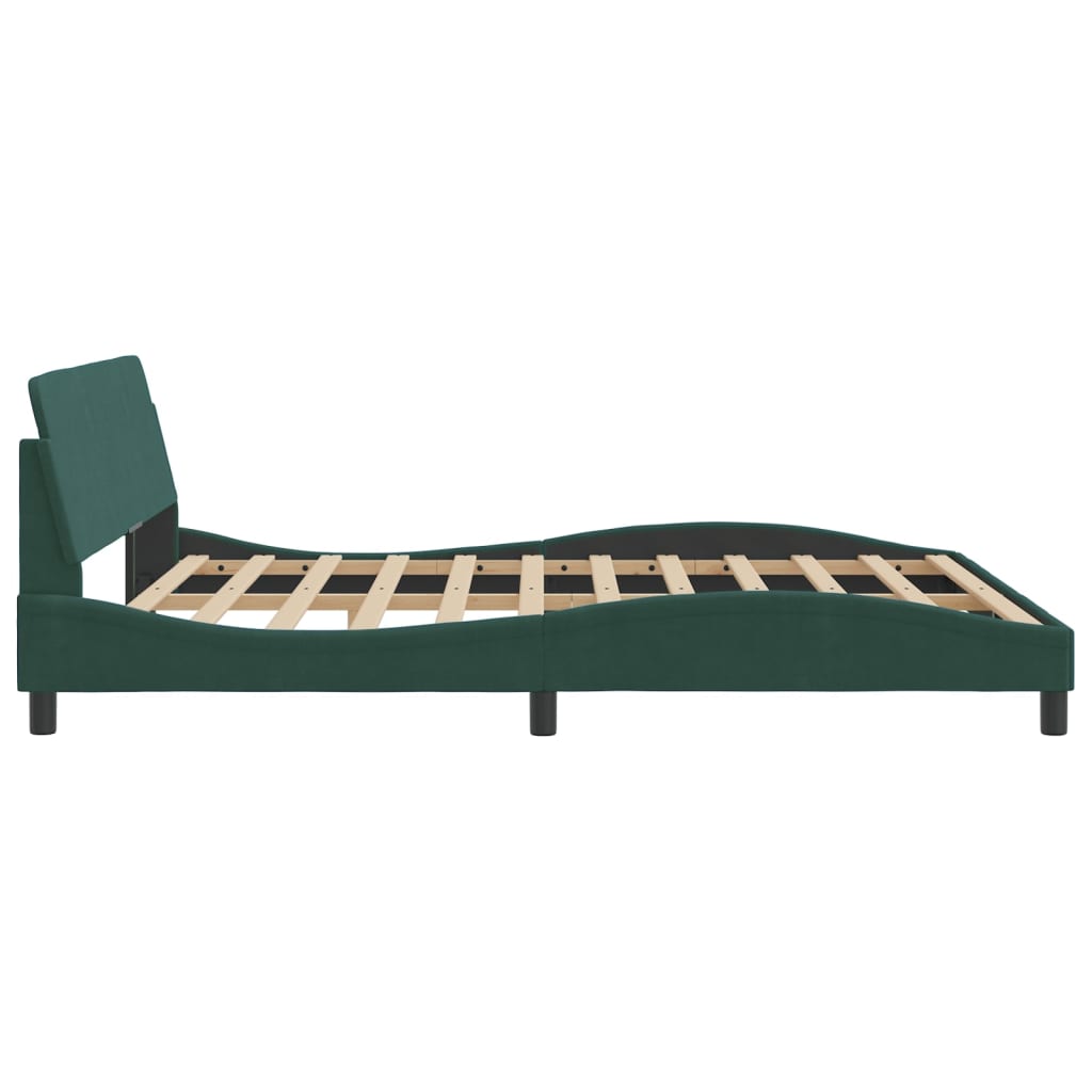 Bedframe "Dover" 180x200 cm fluweel donkergroen is nu te koop bij PeponiXL, paradijselijk wonen!
