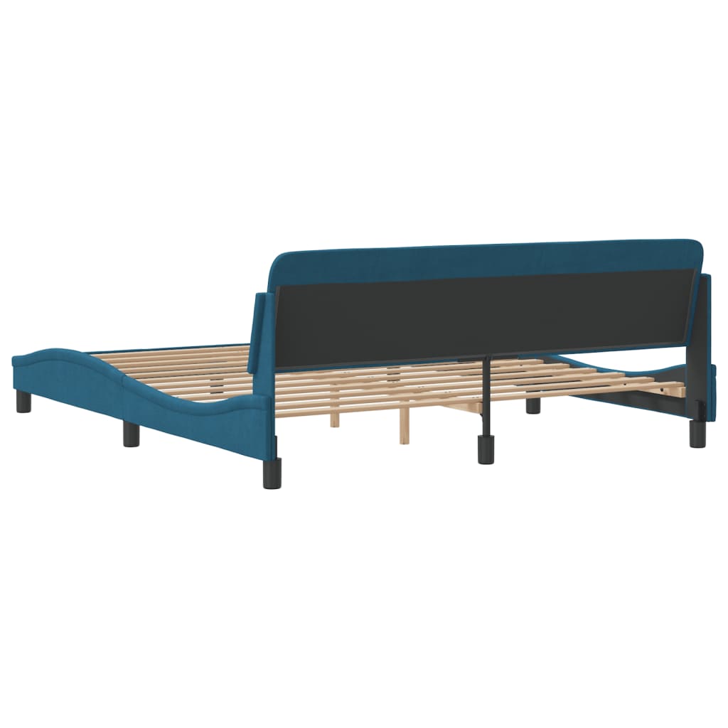 Bedframe met hoofdeinde "Dover" fluweel blauw 180x200 cm is nu te koop bij PeponiXL, paradijselijk wonen!