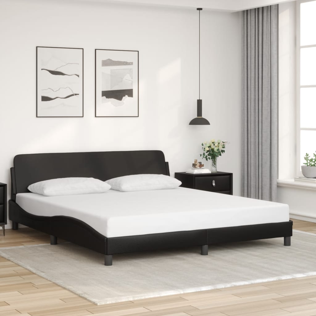 Bedframe "Dover" kunstleer zwart 180x200 cm is nu te koop bij PeponiXL, paradijselijk wonen!