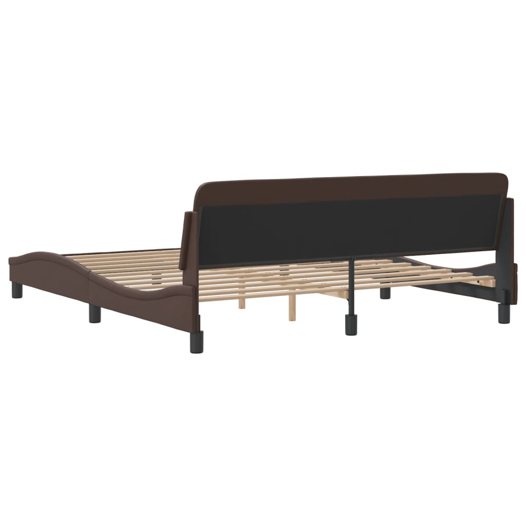 Bedframe "Dover" kunstleer bruin 180x200 cm is nu te koop bij PeponiXL, paradijselijk wonen!