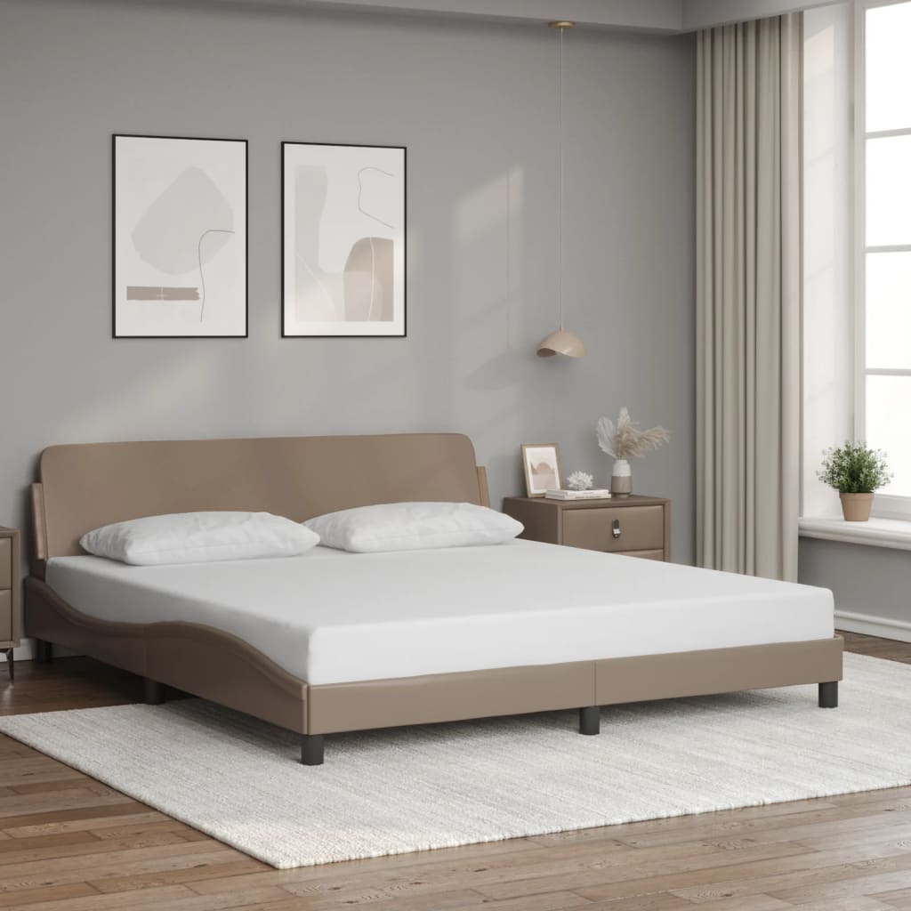 Bedframe "Dover" kunstleer cappuccinokleurig 180x200 cm is nu te koop bij PeponiXL, paradijselijk wonen!
