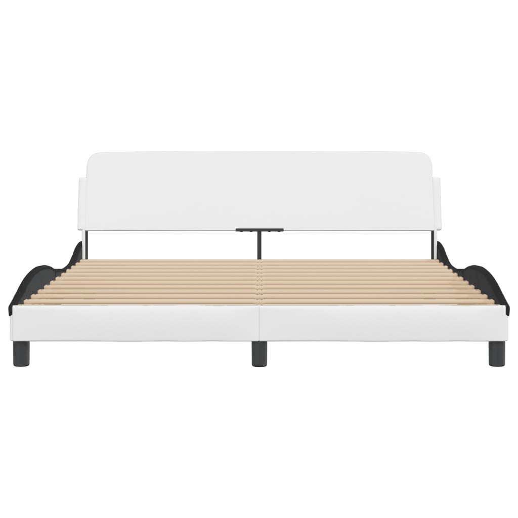 Bedframe "Dover" kunstleer wit en zwart 180x200 cm is nu te koop bij PeponiXL, paradijselijk wonen!