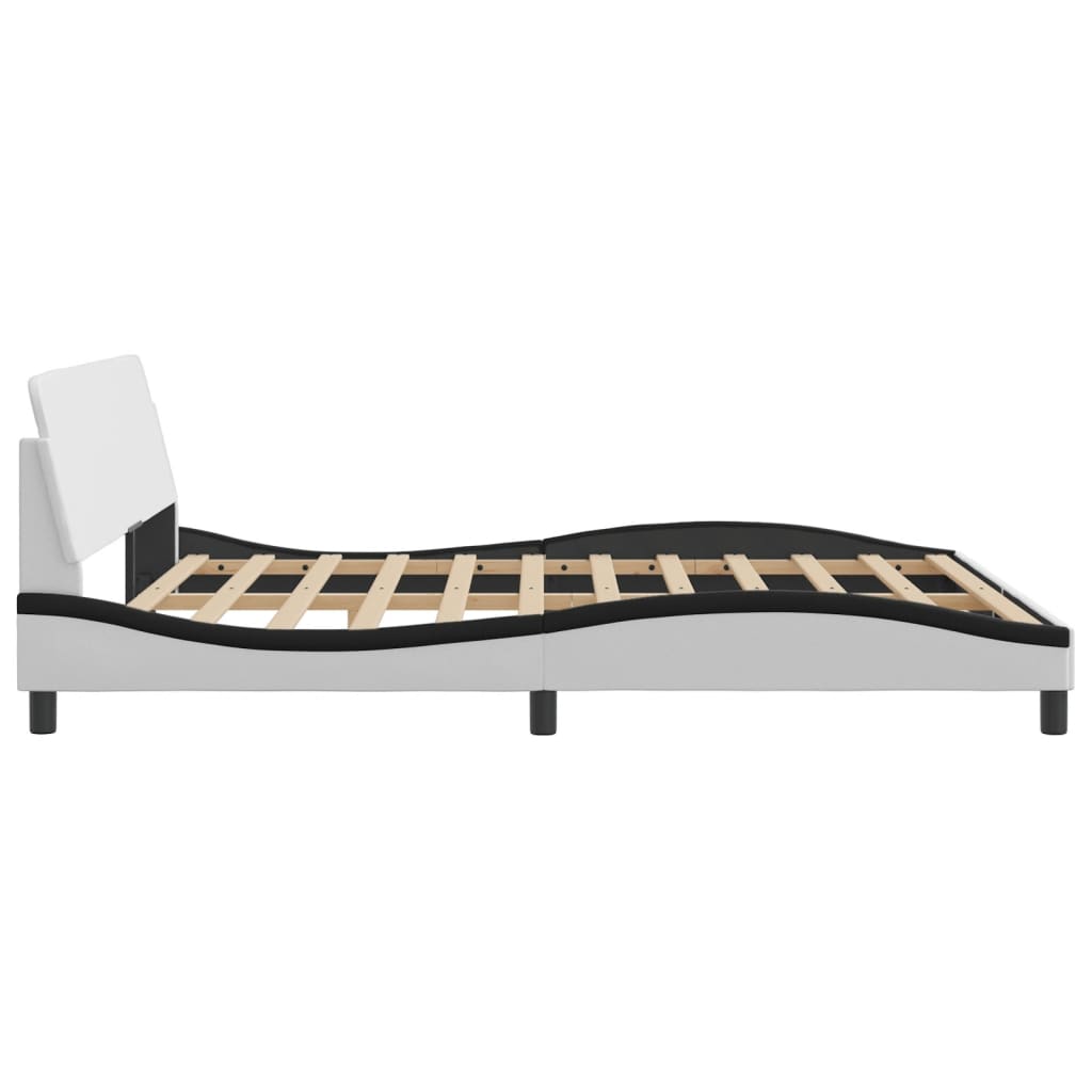 Bedframe "Dover" kunstleer wit en zwart 180x200 cm is nu te koop bij PeponiXL, paradijselijk wonen!