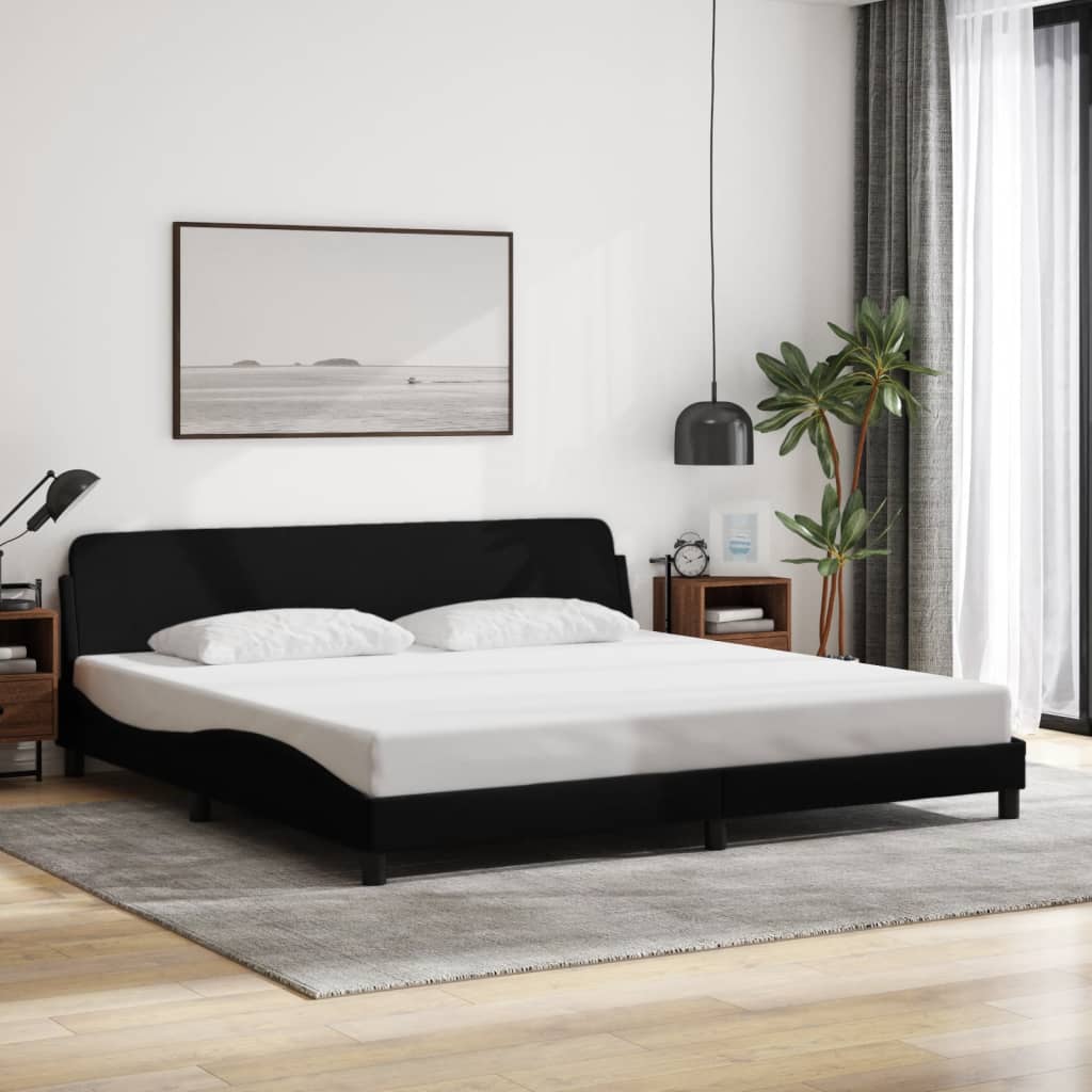Bedframe "Dover" stof zwart 200x200 cm is nu te koop bij PeponiXL, paradijselijk wonen!