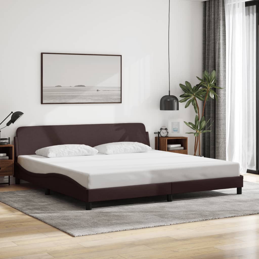 Bedframe "Dover" stof donkerbruin 200x200 cm is nu te koop bij PeponiXL, paradijselijk wonen!