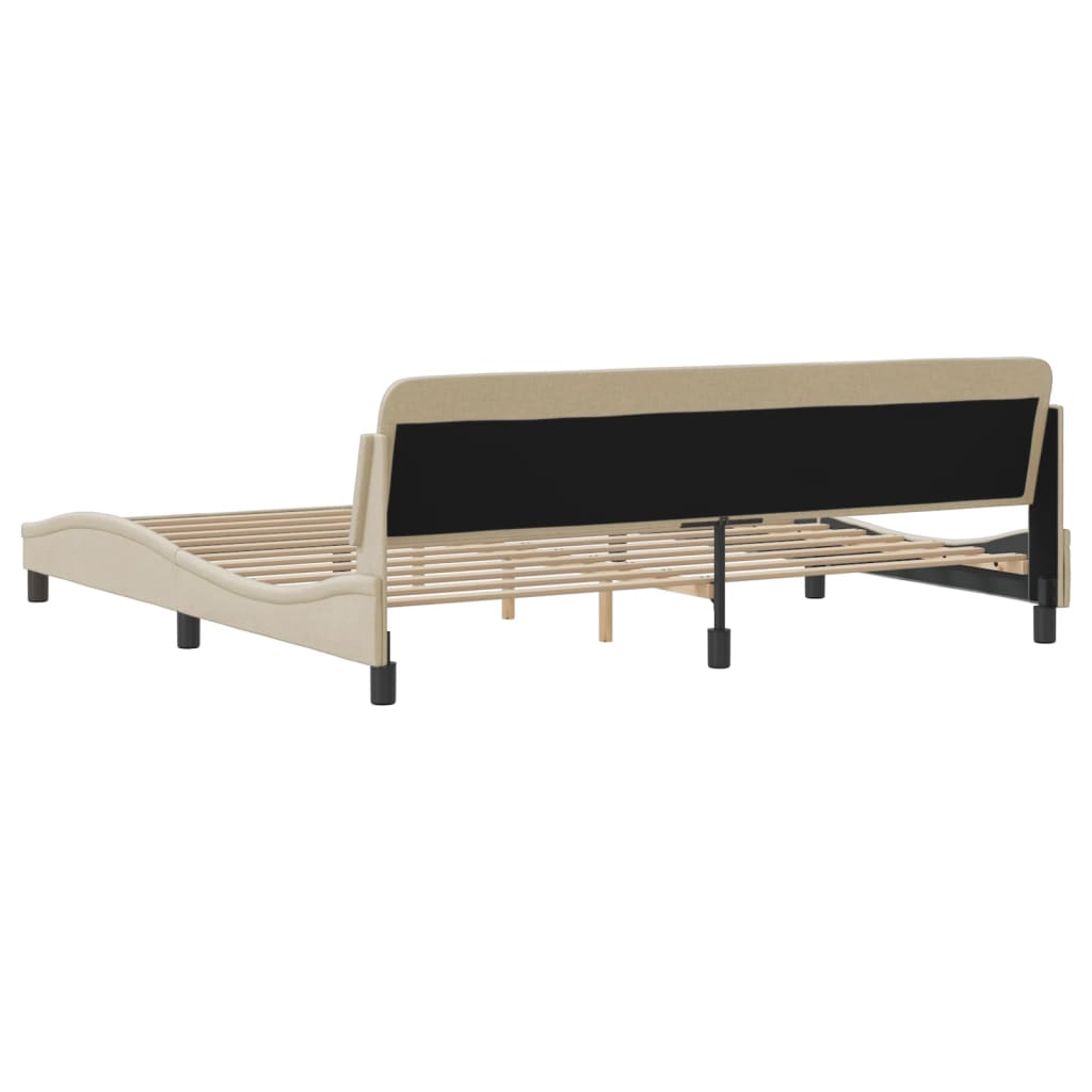 Bedframe "Dover" stof crèmekleurig 200x200 cm is nu te koop bij PeponiXL, paradijselijk wonen!