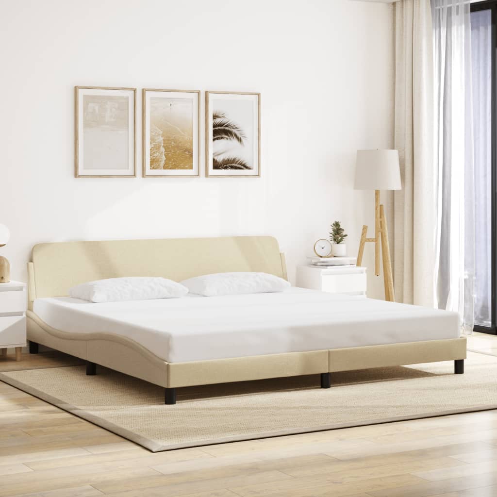 Bedframe "Dover" stof crèmekleurig 200x200 cm is nu te koop bij PeponiXL, paradijselijk wonen!