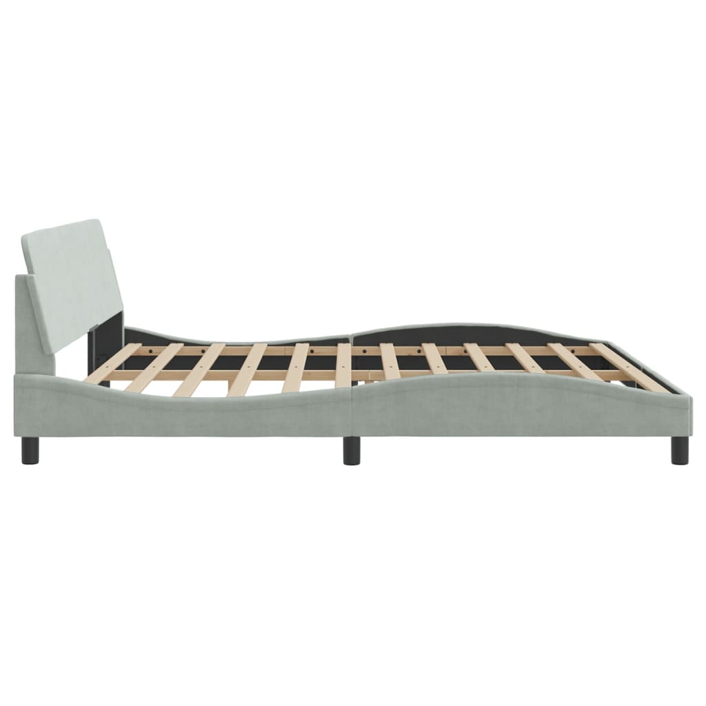 Bedframe "Dover" 200x200 cm fluweel lichtgrijs is nu te koop bij PeponiXL, paradijselijk wonen!